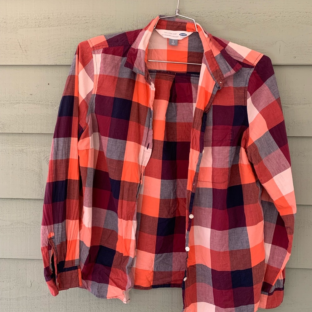 Old Navy Classic Button Down Plaid Shirt
